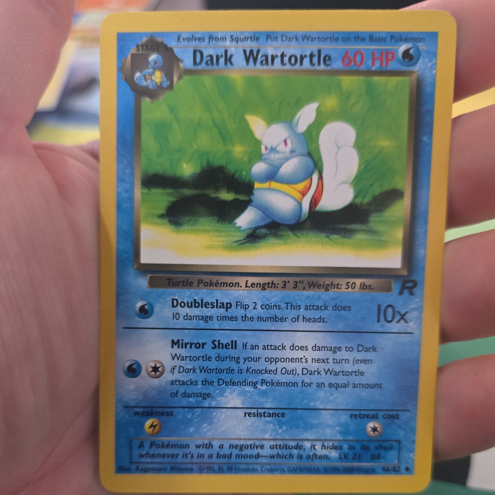 Dark Wartortle 46/82 Team Rocket Pokemon Card WOTC