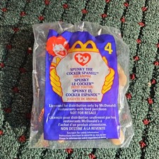 VINTAGE MCDONALD'S HAPPY MEAL TOY TY TEENIE BEANIE 4 SPUNKY THE COCKER SPANIEL