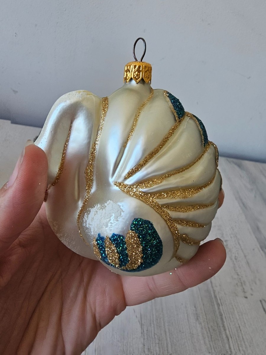 polonaise adler gold peacock swan ornament komozja glass  display picture 1