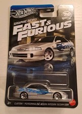 Hot Wheels Custom Acura Integra GSR Silver Series Fast And Furious Graphic Remix