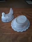 mosser slag glass hen on nest - grey and white VINTAGE!! EC!!! Rare piece! — photo 4