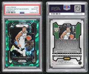 2023-24 Panini Prizm Green Ice Prizm Giannis Antetokounmpo #103 PSA 10 GEM MT
