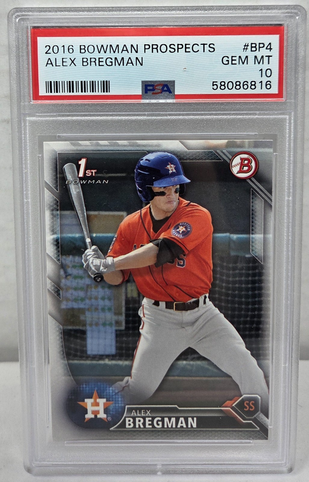 2016 Bowman Prospects ALEX BREGMAN RC ROOKIE CARD PSA 10 GEM MINT
