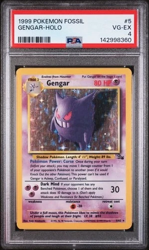 PSA 4 1999 Fossil Gengar Holo 5/62 Holo Foil WOTC Pokemon Unlimited