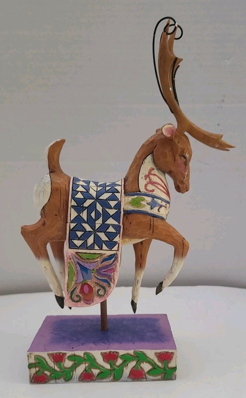 Jim Shore 2004 "Dash Away" Reindeer Blue Blanket 118110 Heartwood Creek
