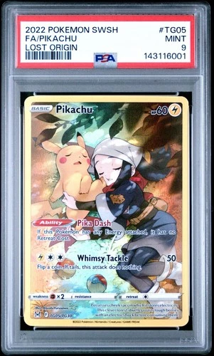 2022 Pokemon SWSH Full Art Pikachu Lost Origin Trainer Gallery #TG05 PSA 9