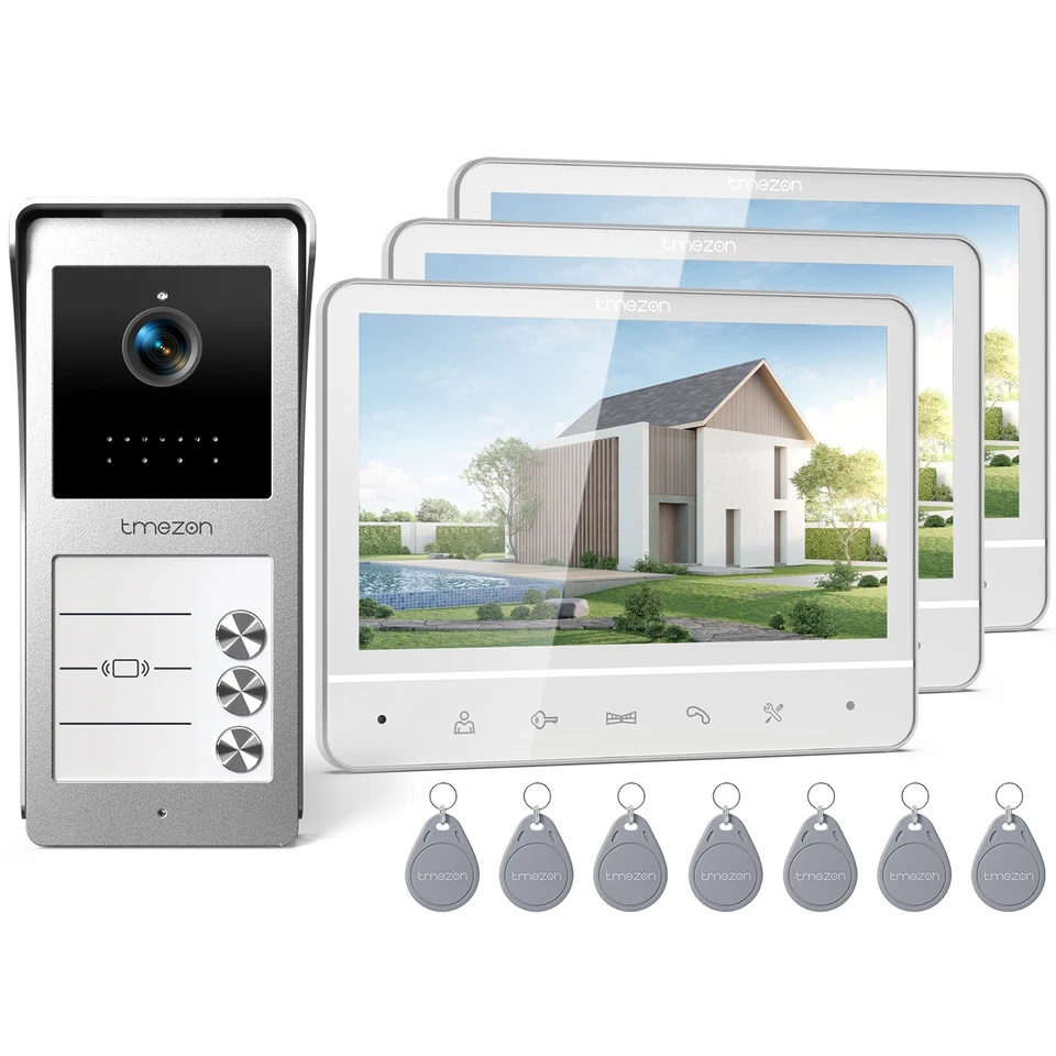 1-4 Familienhaus Video Türsprechanlage  Video Türklingel Sprechanlage 7'' LCD TF - Bild 2 von 4