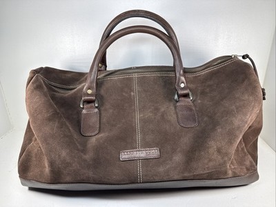 Kenneth Cole Suede & Leather 21'' Duffel  Bag Travel Weekender Brown