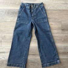 Gap High Rise Wide Leg Cropped Jeans Women  s Size 2/26R Retro