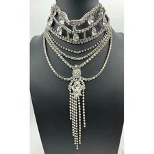 Sparkling Bling Festoon Choker Glam Necklace Y2K Charming Charlie