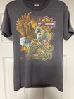 Vtg Harley Davidson T Shirt Eagle Dragon Graphic Holoubek XL USA 1986 SZ Medium