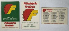 Vintage Lot 3 Philadelphia Firebirds AHL Hockey Pocket Schedule 1975-76 1977-78