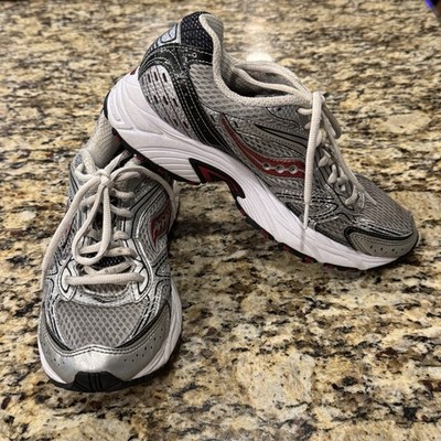 Saucony Cohesion 12 Grey Black White Running Shoes Women's Size 12 Men's 8.5
