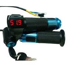 E-Bike Scooter Twist Throttle LCD Display Power Switch Handlebar Grip Electric B