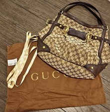 Authentic Gucci Jockey Tote - GG Canvas