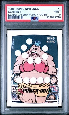 1989 TOPPS NINTENDO SCRATCH-OFF PUNCH-OUT!! #7 SCREEN 7 PSA 9
