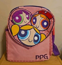 Vintage 2000 Powerpuff Girls Mini Backpack Canvas Cartoon Network Rare GUC Purse