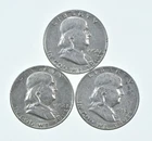 Higher Grade - 1952-D 1954 1952 Franklin Half Dollar 90% SIlver Lot *156