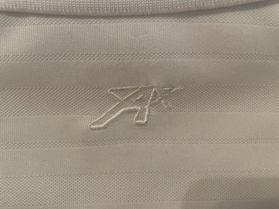 Polo de golf Ahead Performance blanco para hombre talla grande ~ logotipo de golf bordado en la parte delantera Foto 4 de 4