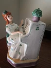 1999 VINTAGE LEFTON IRISH COLLEEN 6" GIRL AT PIANO MUSIC BOX