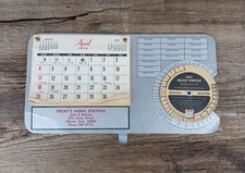 VINTAGE MOBIL SERVICE STATION GAS MILEAGE CALCULATOR VISOR CLIP ALLISON IOWA