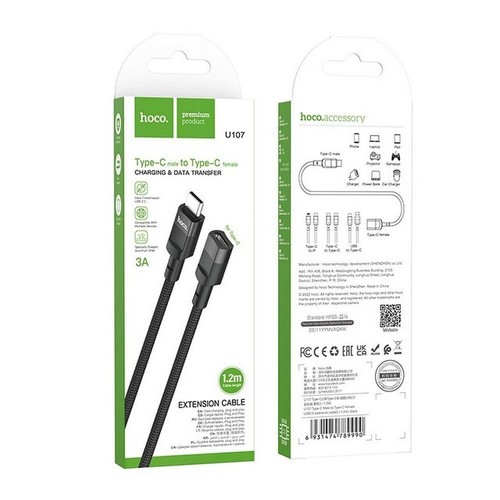 Hoco Originale Prolunga Cavo Dati Usb-c Otg 1.2m Black Per Huawei Nexus 6p Lg 5x - Foto 9 di 10