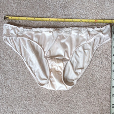 Vintage Maidenform Delectables Cream Nylon Bikini Panties L