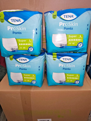 4 x Tena Pants Super L, Inkontinenzhose - 12 Stück pro Packung, (100-135cm)