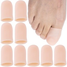 10 Pack Gel Toe Protectors Elastic Toe Caps for Ingrown Toenails and Blisters