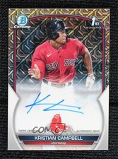2023 Bowman Draft HTA Choice Refractor /150 Kristian Campbell #CDA-KCA Auto 1v3