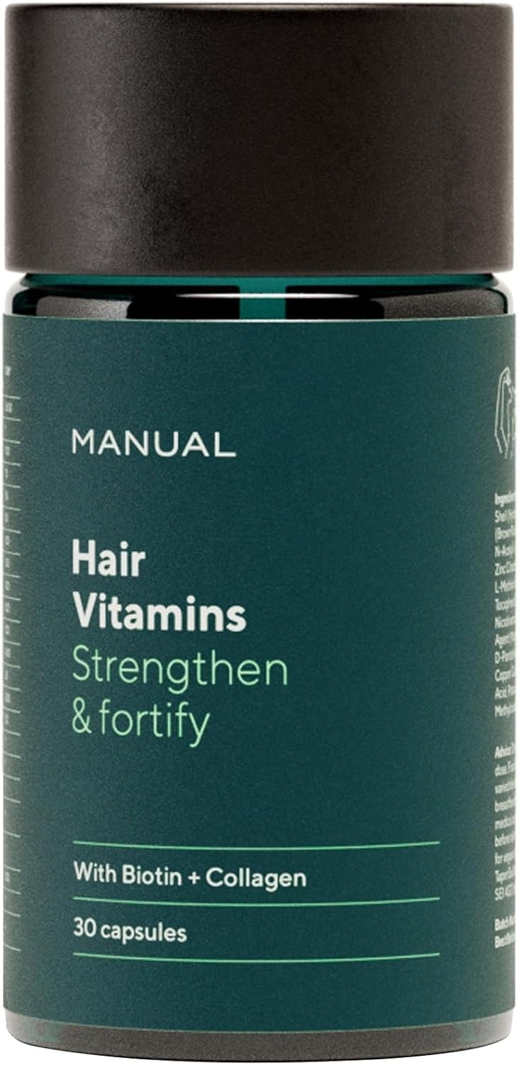 Manual Biotin & Collagen Hair Growth Vitamins 30 Capsules Thicker Healthier