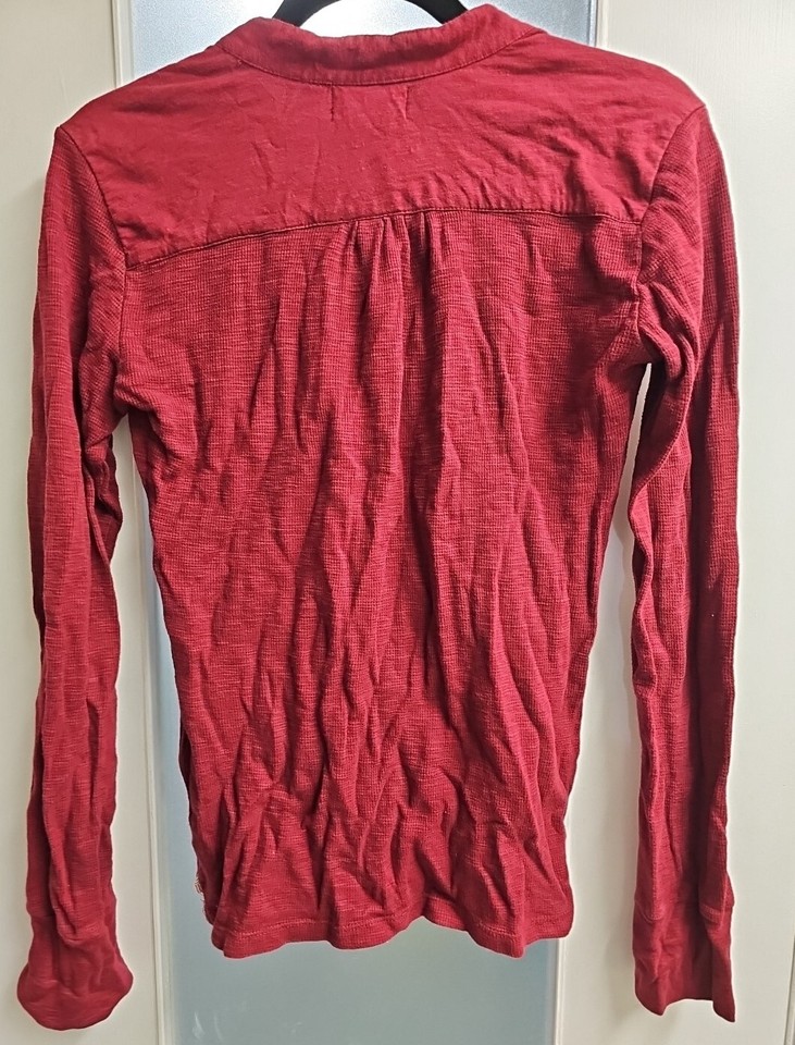 Polo Jeans Company Red Cotton Long Sleeve Top Shirt Blouse Sz M