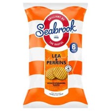48 Packs Seabrook Crinkle Cut Crisps Lea Perrins Worcester Sauce 25g x 8 x 6 pk