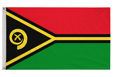 Vanuatu Flagge mit Ösen - Handarbeit in Großbritannien