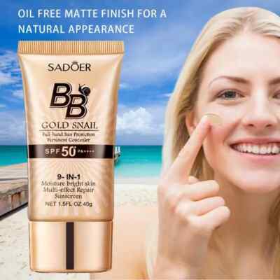 SADOER 9-in-1 BB Cream SPF50+ PA+++ Golden Snail Makeup Sunscreen 40g