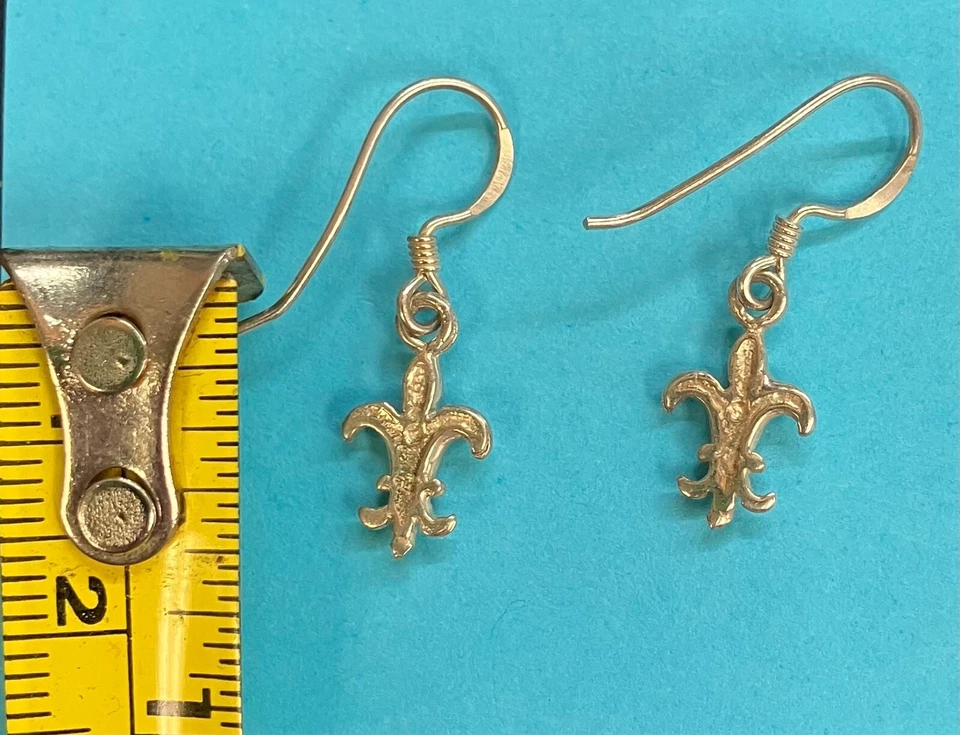 Pendientes Fleur de Lis plata de ley 925 DEN6027 Foto 2 de 2