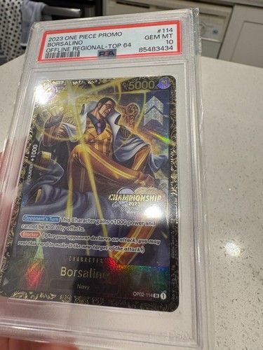 PSA 10 One Piece Inglés 2023 Offline Regional Top 64 Borsalino 114 Campeonato - Imagen 2 de 3