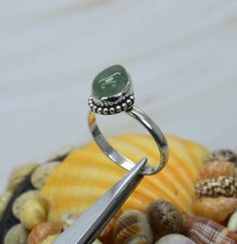 Natural Green Prehnite Gemstone Ring,925 Sterling Silver,Gift,All Sizes 3 to 14