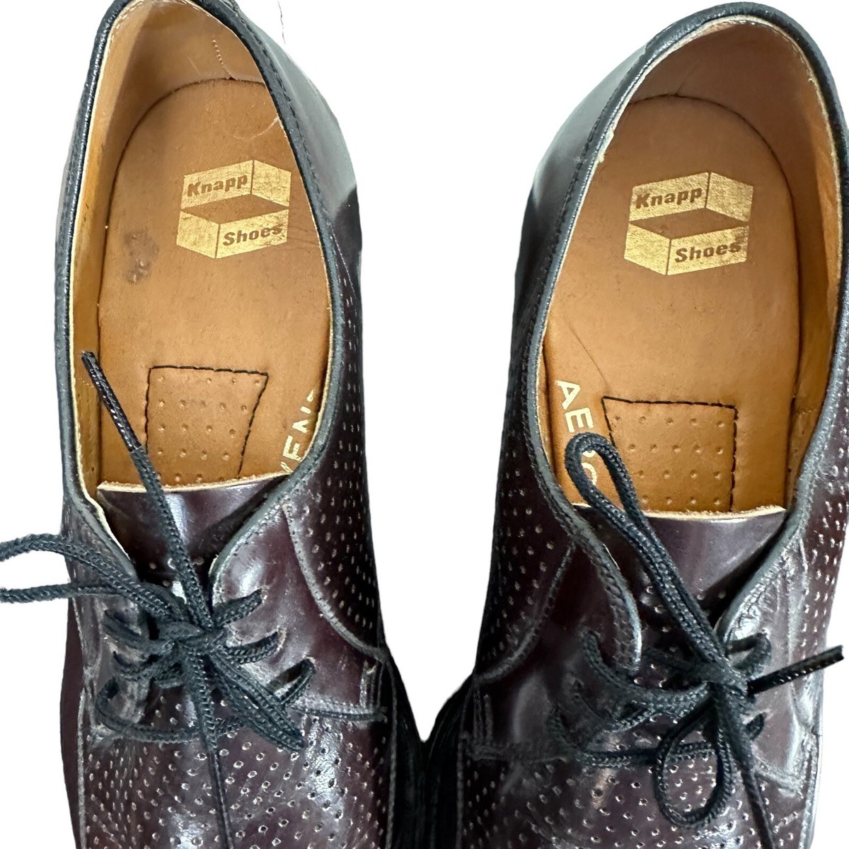 Vintage Knapp Brown Leather Shoes Made In U.S.A Men 8E Areovent 