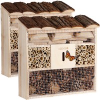 Cadoca® 2X Insektenhotel Insektenhaus Bienenhotel Holz Nisthilfe Garten Bienen