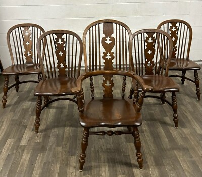 送料込み♪アメリカ製★conant ball★ウィンザーチェア★ダブルボウバック Vintage Conant Ball Furniture Makers Windsor Dining Chairs - Set