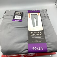 Banana Republic Men's Flat Front Pant 40x34 Gray NWT, Golf