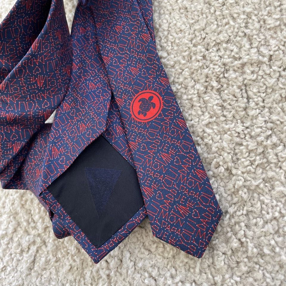 Corbata de cuello VILEBREQUIN 100 % auténtica nueva con etiquetas - 100 % seda - longitud corta hecha en Italia Foto 4 de 4