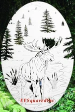 Moose Static Cling Window Decal OVAL 21x33 Western Decor for Sliding Glass Doors