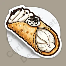 Cannoli Italian Dessert Bakery Food Confection Pastry Delicacy 3" Vinyl Sticker