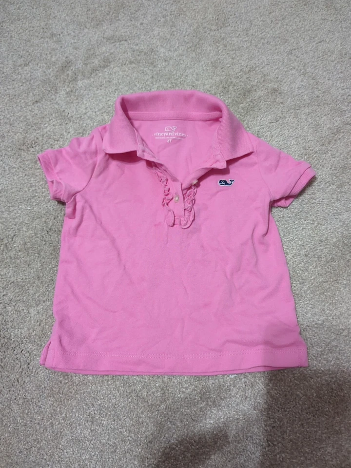 Vineyard Vines 粉色 Polo Ruffles 尺寸 2T — 第 2/2 张图片