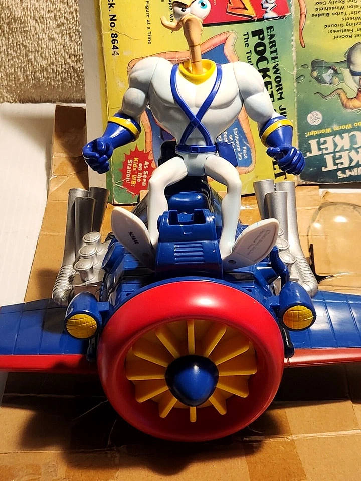 Juegos de dos jimms de lombriz de tierra y cohetes de bolsillo con personajes de armas de Playmates 1995 Foto 4 de 4