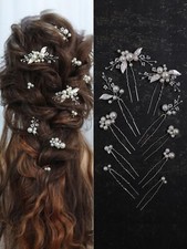 Pearls Bridal Hair Pins Beads Bride Wedding Hair Pieces U Shaped Hair Accesso...