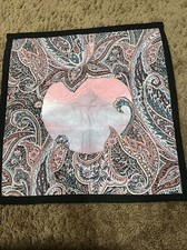 Vtg 20" HAND Paisley QUILTED Pieced WALL HANGING QUILT Signed And Dated