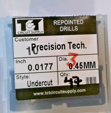 TCT REPOINTED DRILLS UCY 77 0.0177" DIA 0.393" FLUTE LOT OF 47 